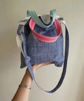 Casual Blue Versatile Canvas Satchel Bags